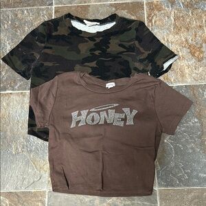 Garage Brown Crop Top Casual Essential